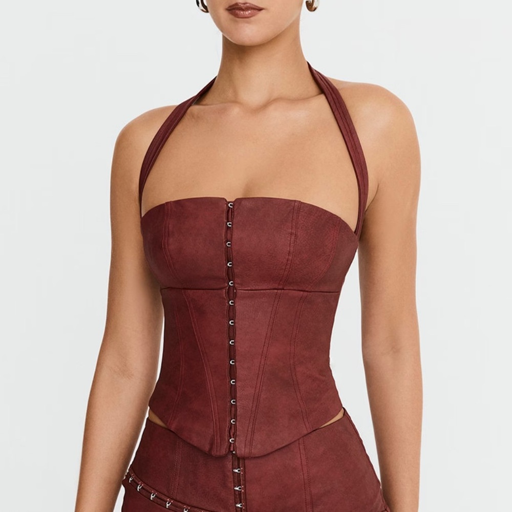 House of CB Burgundy Crop Top. (Never worn, like new)